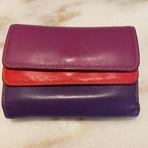 Colorful Mywalit Double Flap Leather Wallet Italy